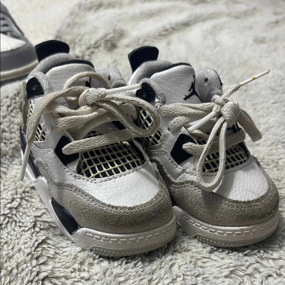 Jordan Kids White and Gray Sneakers
